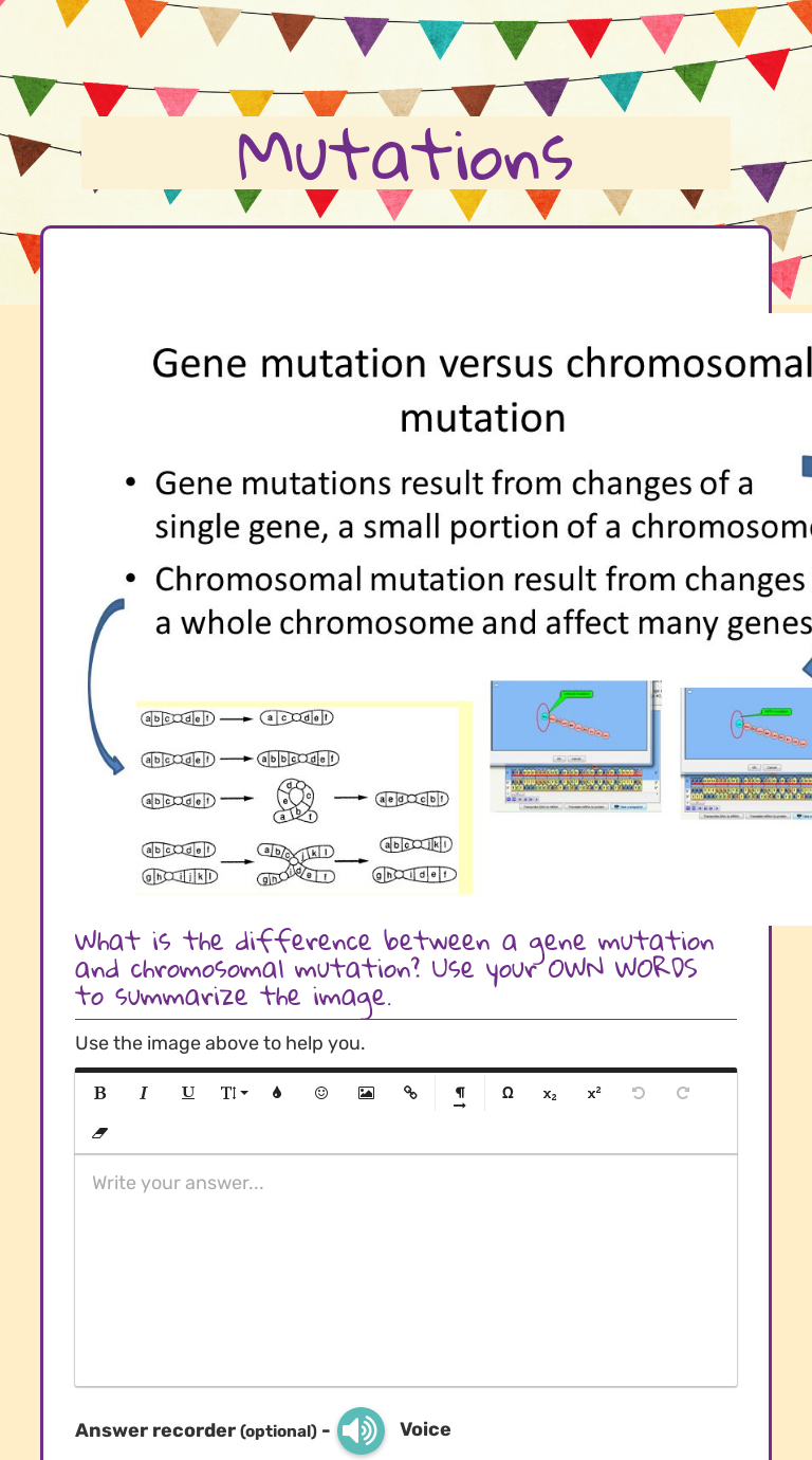 Mutations Interactive Worksheet By Cindy Marzen Wizer Me