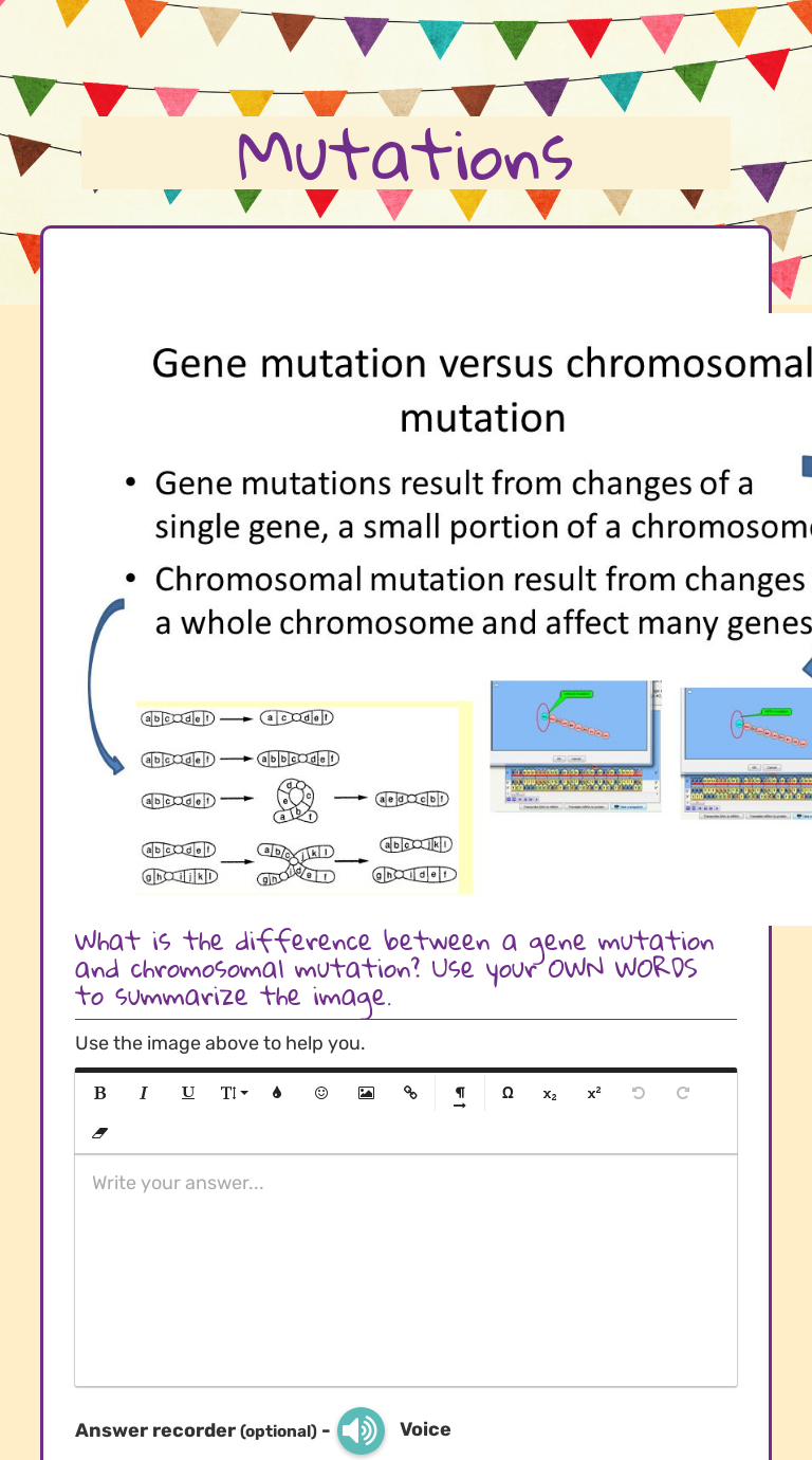 Mutations  Interactive Worksheet by Cindy Marzen  Wizer.me Pertaining To Gene And Chromosome Mutation Worksheet