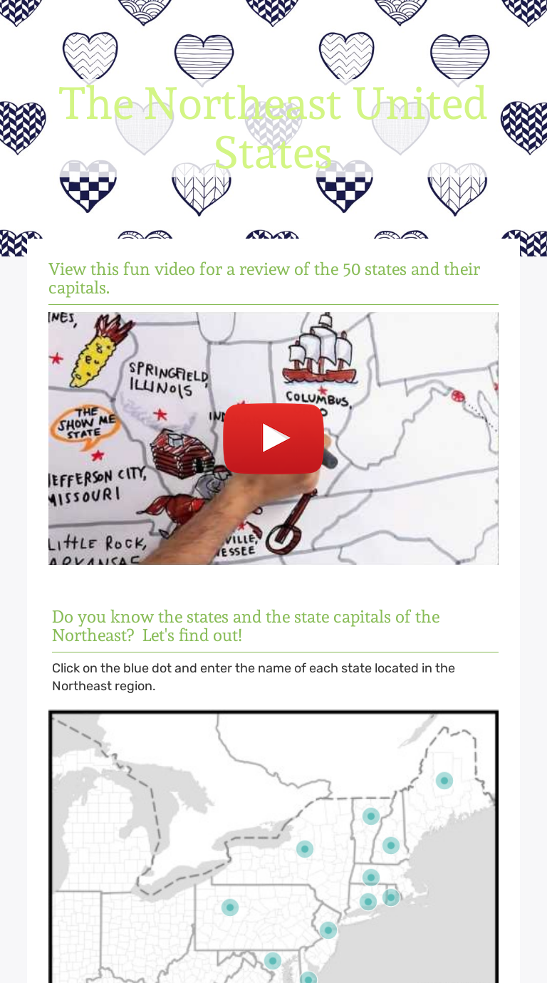 The Northeast United States | Interactive Worksheet by Tammy Martin