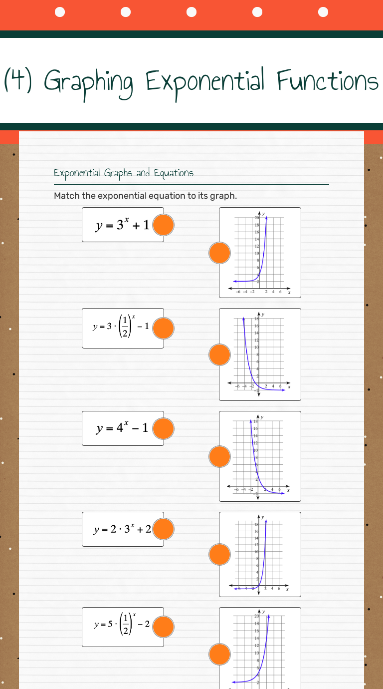 25) Graphing Exponential Functions  Interactive Worksheet by Throughout Graphing Exponential Functions Worksheet