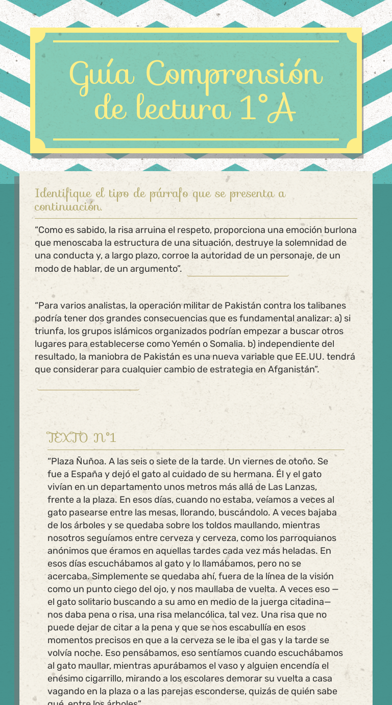 Guía Comprensión de lectura
1°A worksheet preview image