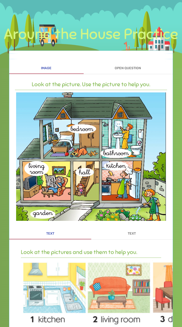 Around the House Practice Grade 5 worksheet preview