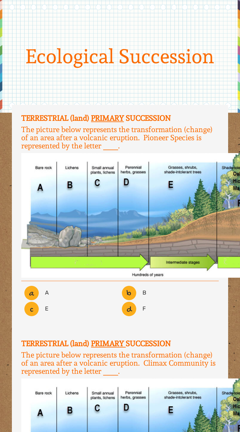 Ecological Succession  Interactive Worksheet by Shahina Rahman In Ecological Succession Worksheet Answers