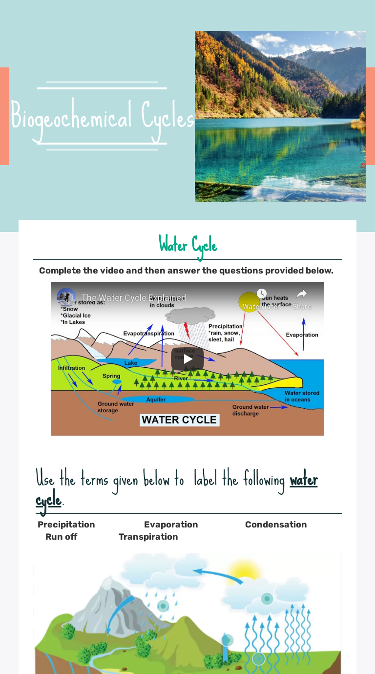 Biogeochemical Cycles Interactive Worksheet By Thomas Reuther Wizer Me