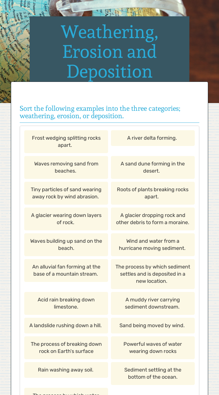 Weathering Erosion And Deposition Worksheet - Printable Calendars AT A ...