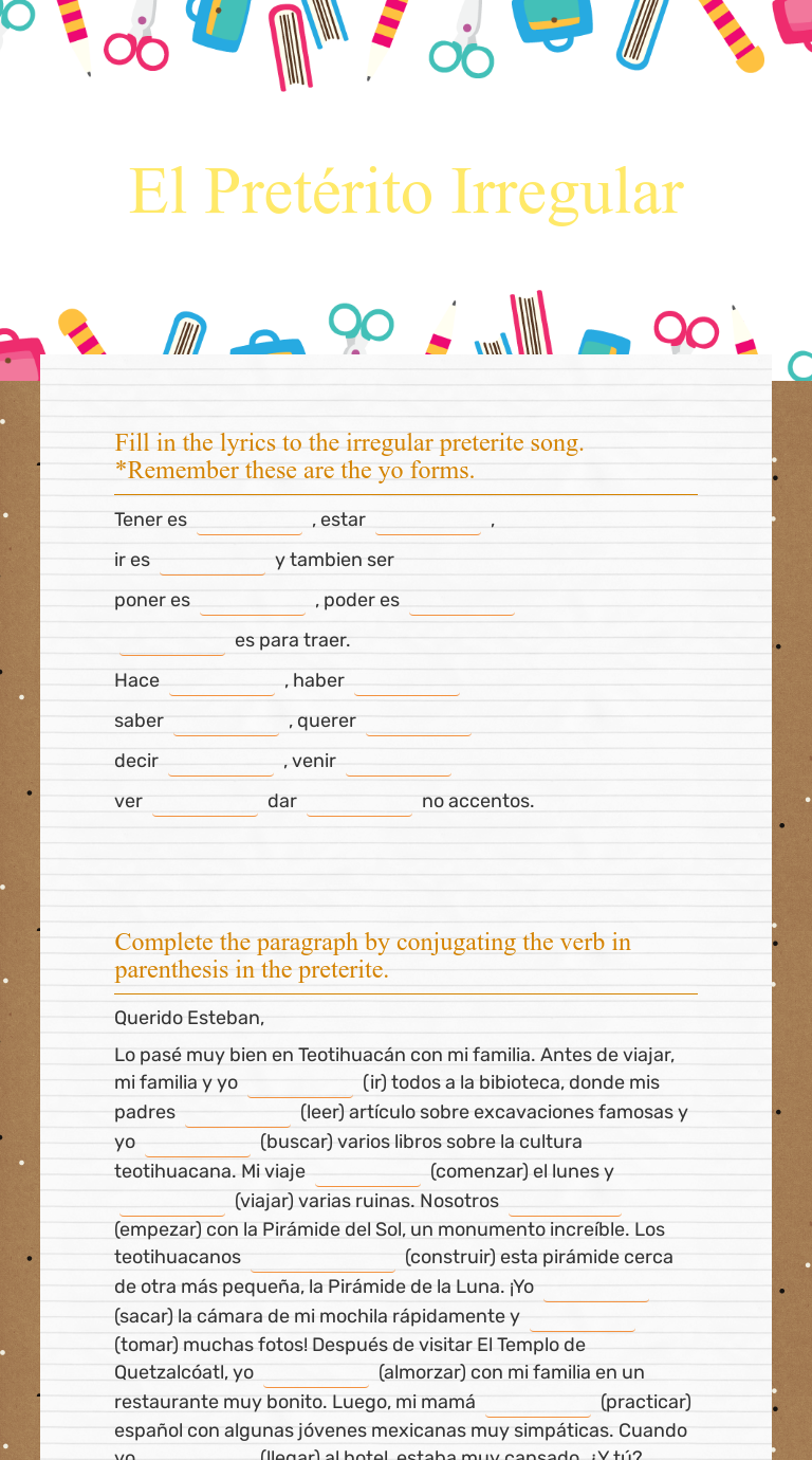 el-pret-rito-irregular-interactive-worksheet-by-stefanie-chaney