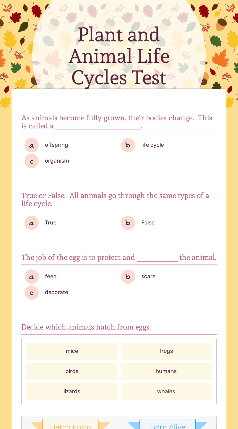 plant-and-animal-life-cycles-test-interactive-worksheet-by-joni