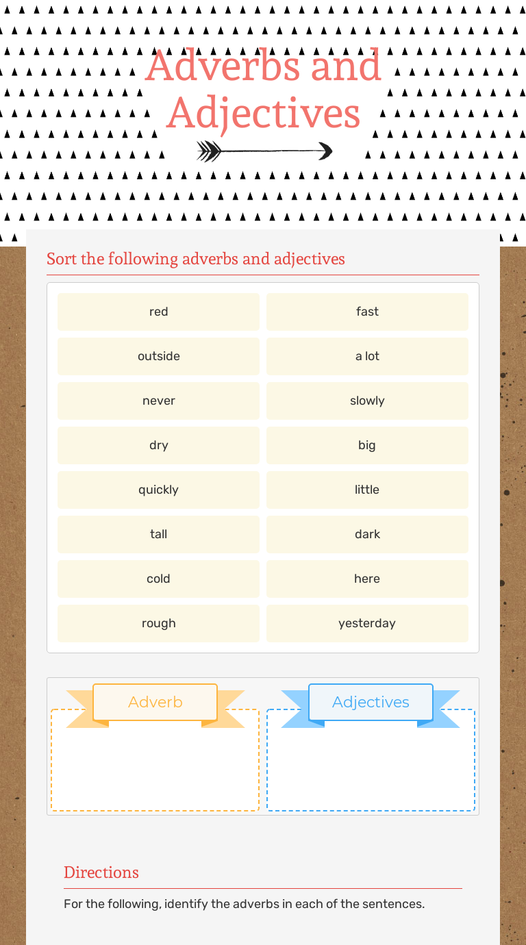 Adverbs and Adjectives by Amber Dickson | Interactive Worksheet | Wizer.me