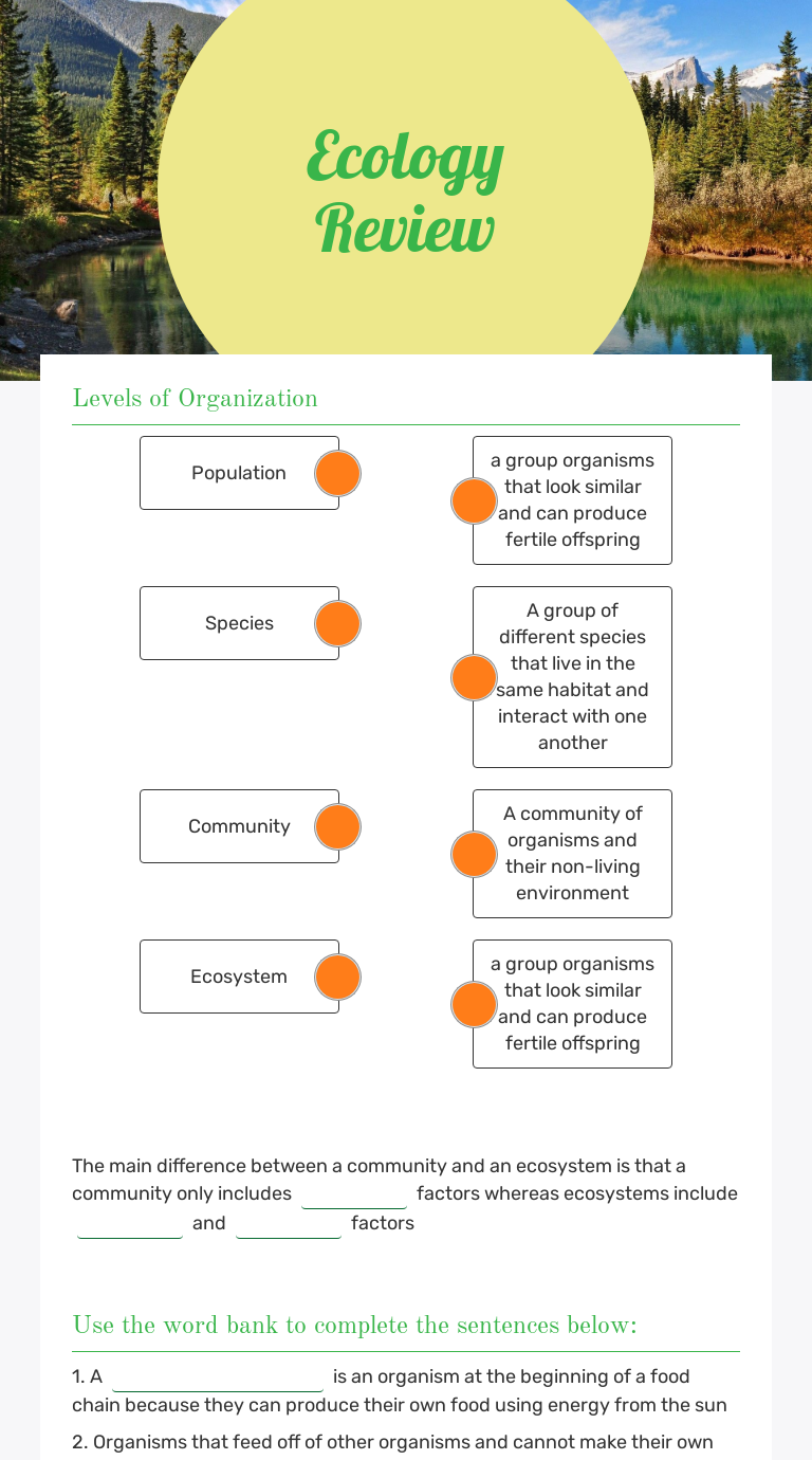 40 Ecology Review Worksheet 1 Answers - Worksheet Database