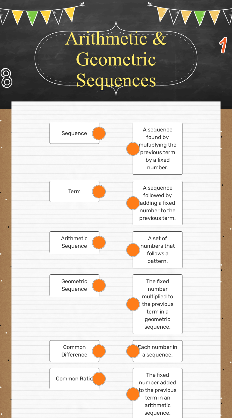 Arithmetic & Geometric Sequences  Interactive Worksheet by Paige In Arithmetic And Geometric Sequences Worksheet