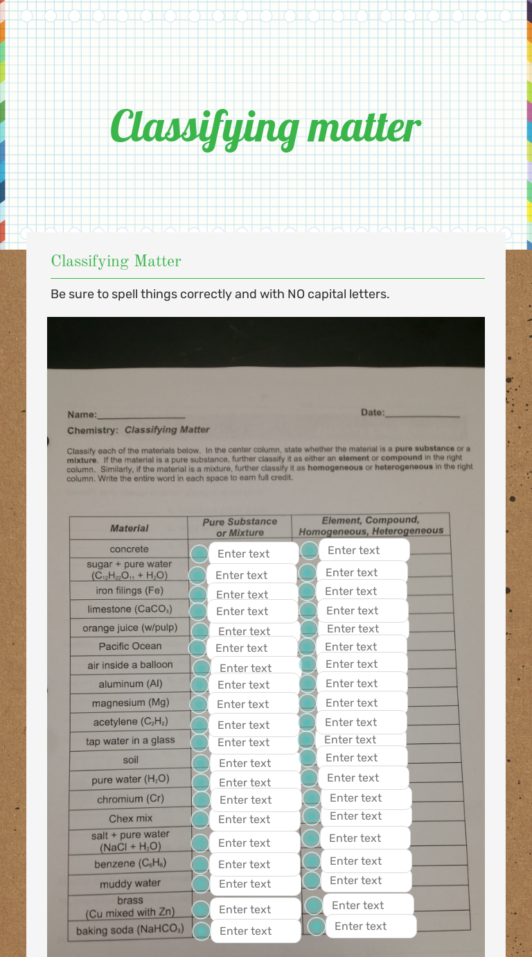 pacific ocean pure substance or mixture In Classifying Matter Worksheet Answer Key