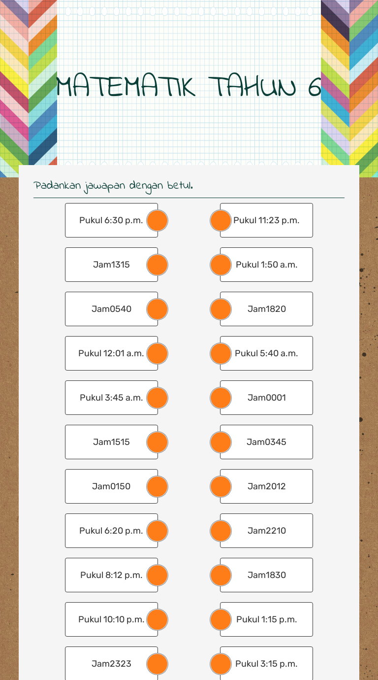MATEMATIK TAHUN 6 worksheet preview image