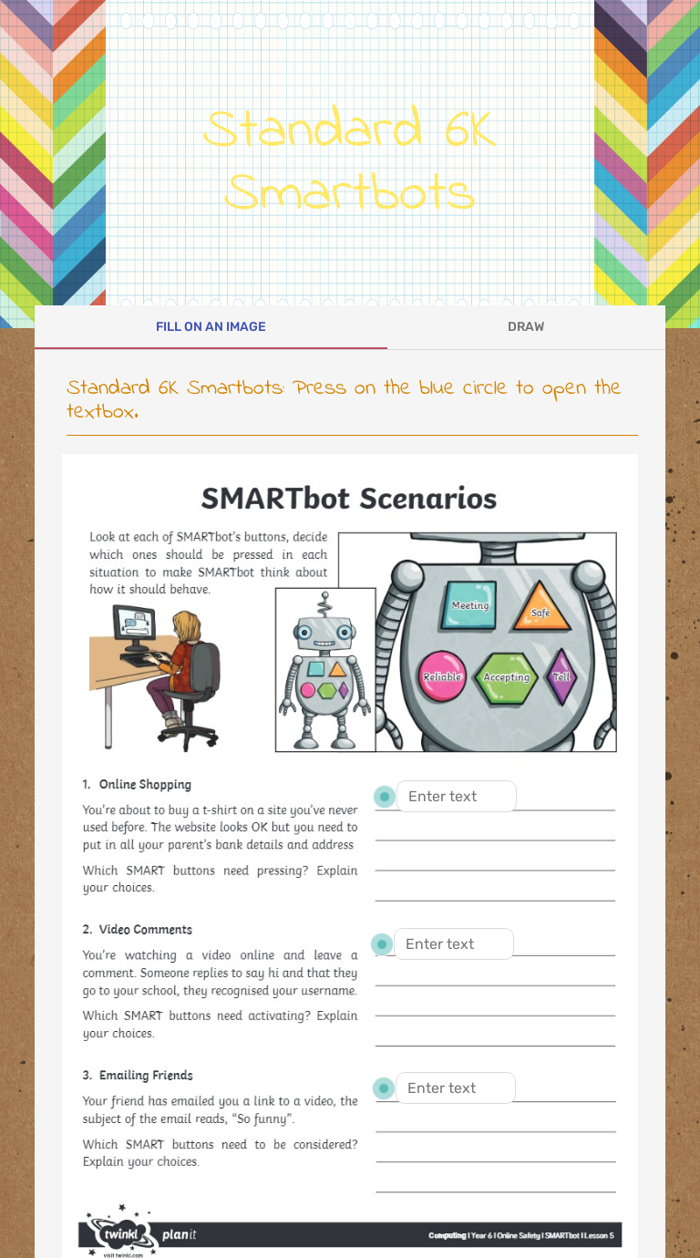 Standard 6 Smartbots worksheet preview
