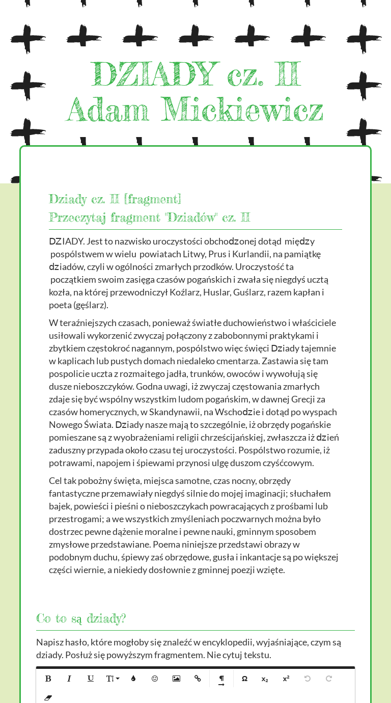 Dziady Cz 2 Streszczenie Szczegolowe DZIADY cz. II Adam Mickiewicz | Interactive Worksheet by Monika Rokicka
