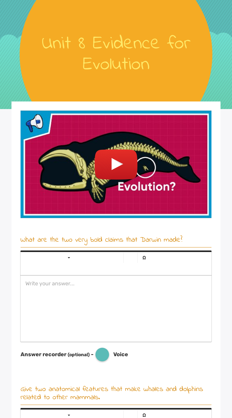 Unit 8
Evidence for Evolution Grade 9 worksheet preview
