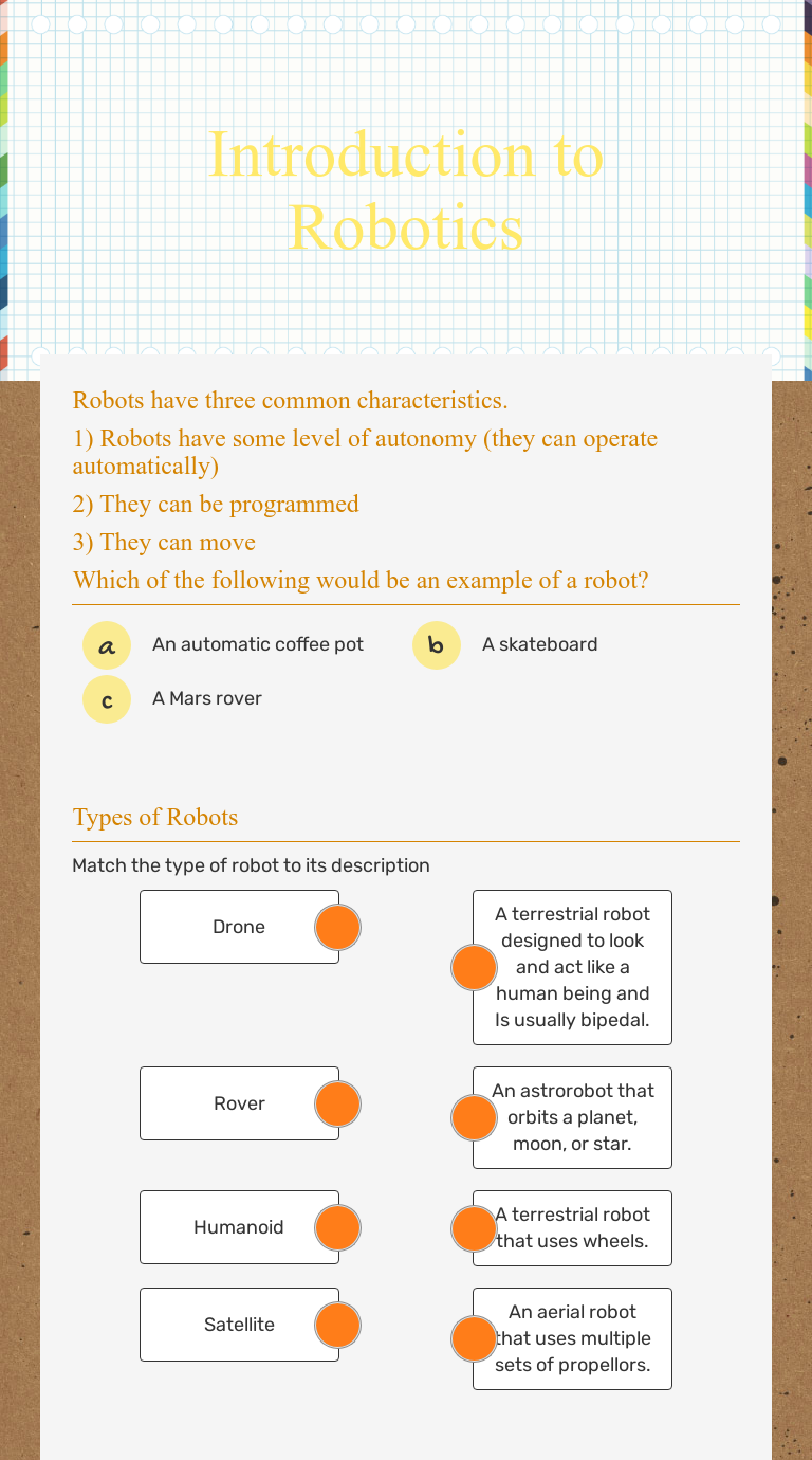 Introduction To Robotics | Interactive Worksheet By Joseph Sweeney ...