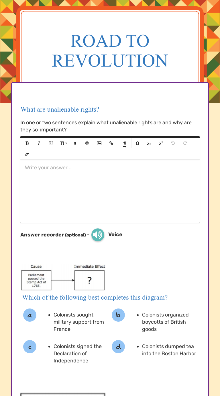 Road to Revolution Interactive Worksheet by Travis Stent Wizer me