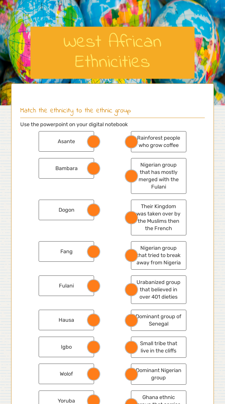 West African Ethnicities worksheet preview image