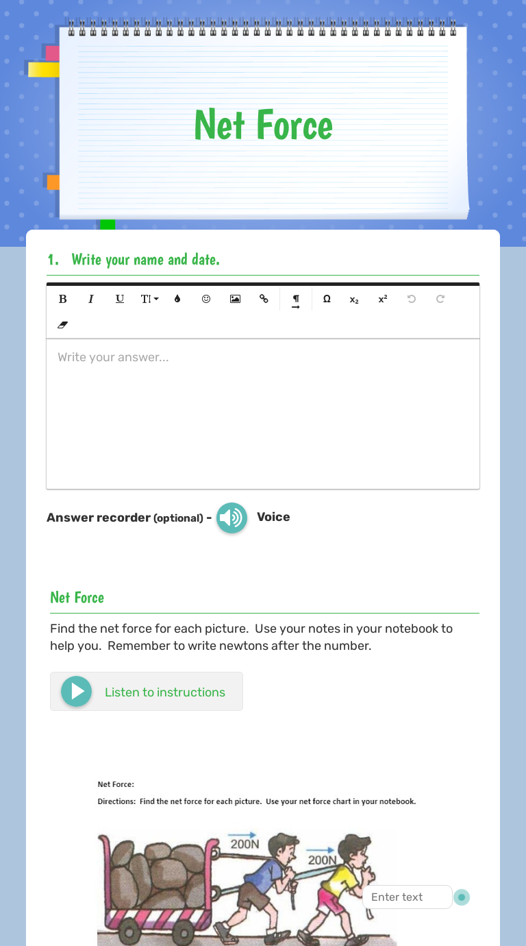 Net Force by Cathy Sloane | Interactive Worksheet | Wizer.me