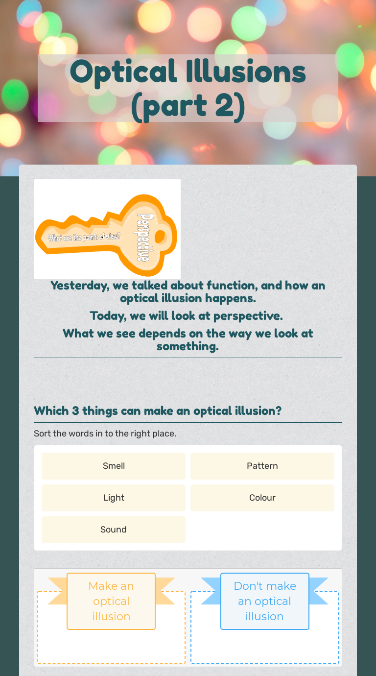Optical Illusions part 2 Interactive Worksheet By Jon Jeffreys Wizer me